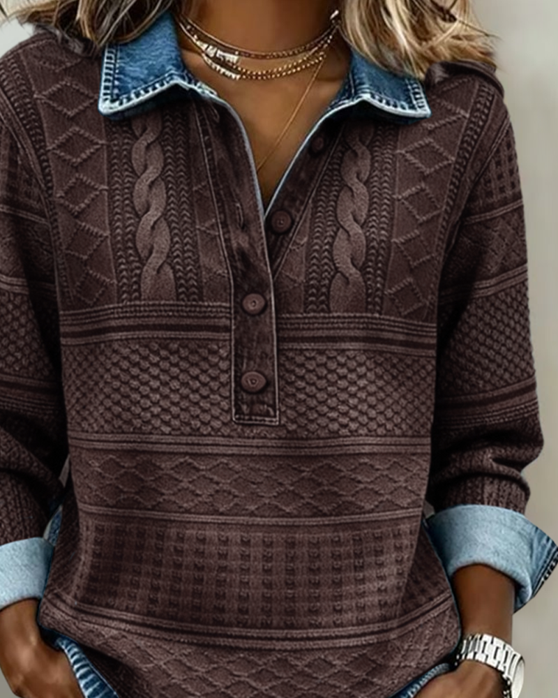 Dolores - Pull décontracté avec col boutonné