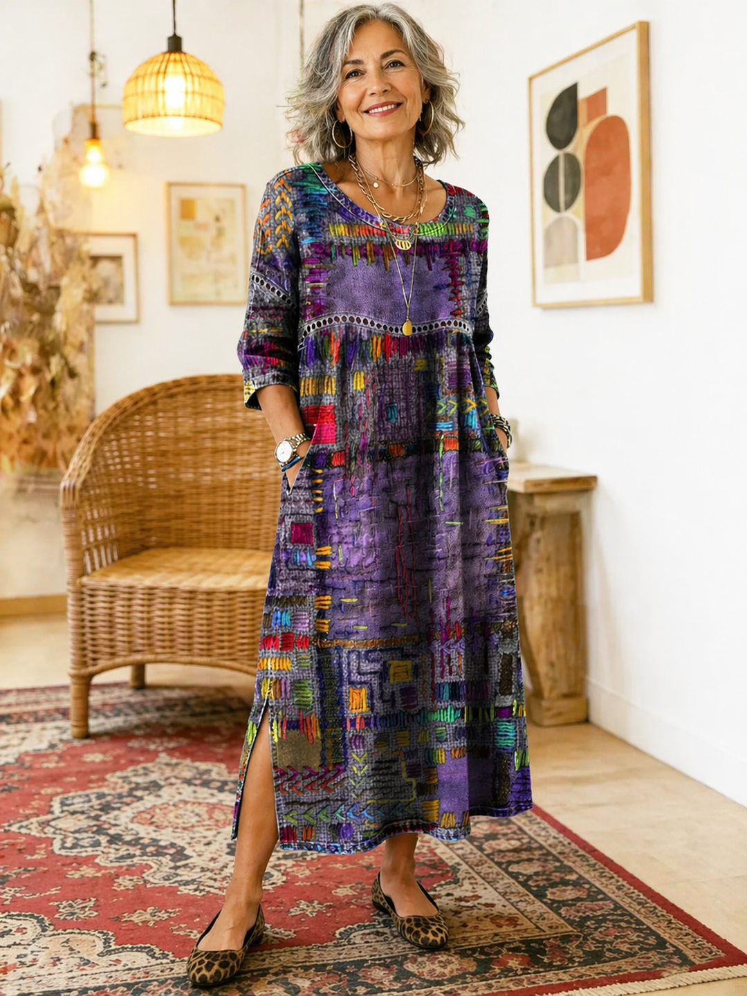 Isabelle - Robe à motif artistique