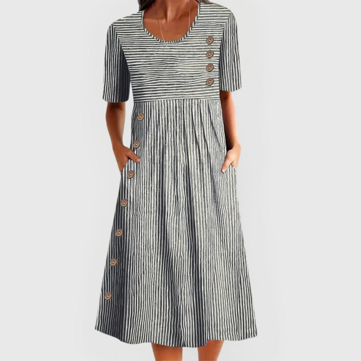Celyn – Robe midi à rayures